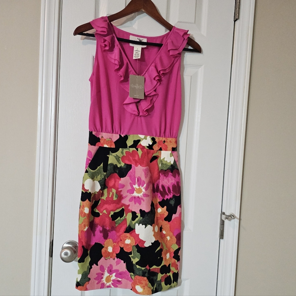 Tabitha Anthropologie Size 0 Sleeveless A-Line Dress Spring Summer Easter